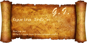 Gyurina Irén névjegykártya