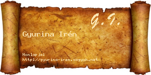 Gyurina Irén névjegykártya