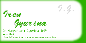 iren gyurina business card