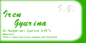 iren gyurina business card